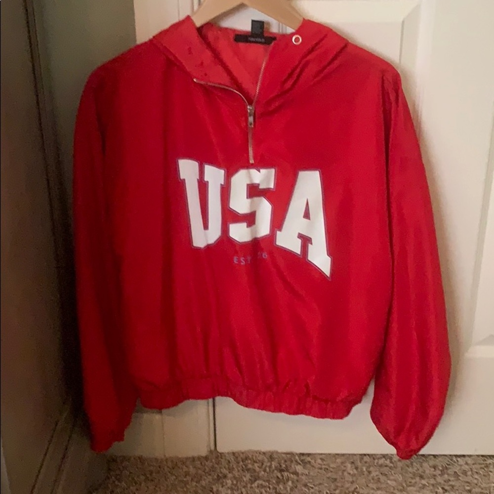Hooded wind breaker QUARTER ZIP